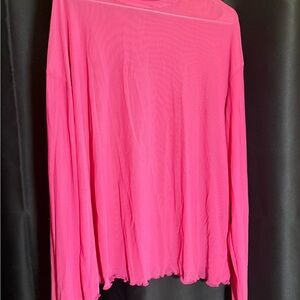 SHEIN Hot Pink Long Sleeve Blouse